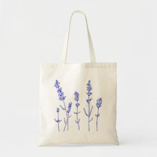Tote Bag Belle Lavande Fleur Dessin Botanique Fourre-tout B