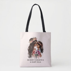 Tote Bag Belle maman et fille noire