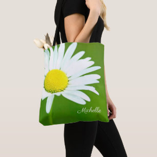 Tote Bag Belle marguerite blanche personnalisée