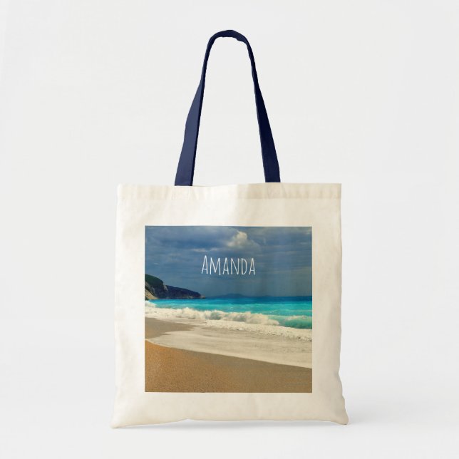 Tote Bag Belle Mer Turquoise Photographie Tropicale (Devant)