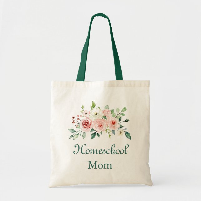 Tote Bag Belle mère d'école familiale florale (Devant)