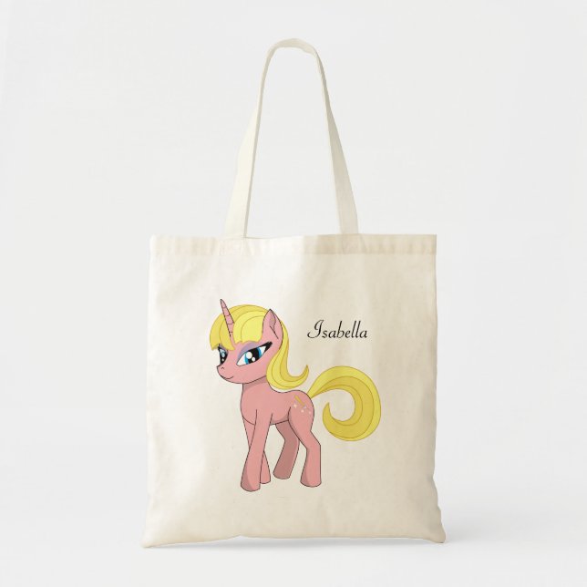 Tote Bag Belle mignonne imaginaire rose unicorne faveur (Devant)
