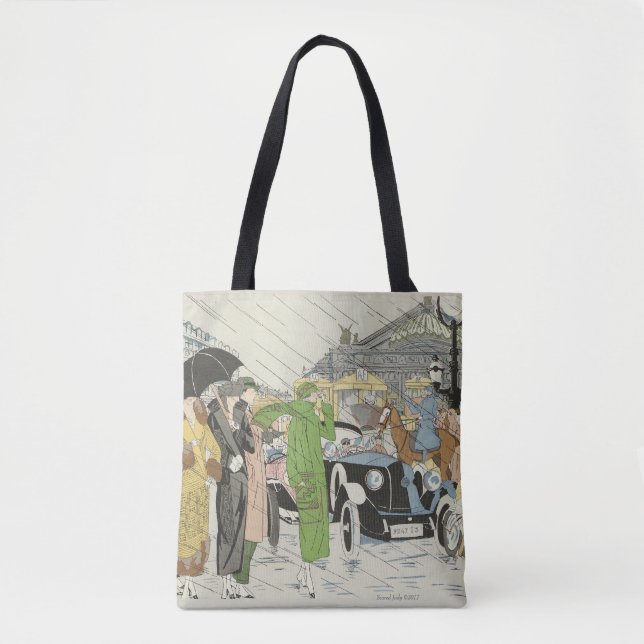 Tote Bag Belle mode des années 1930, scène de rue (Devant)