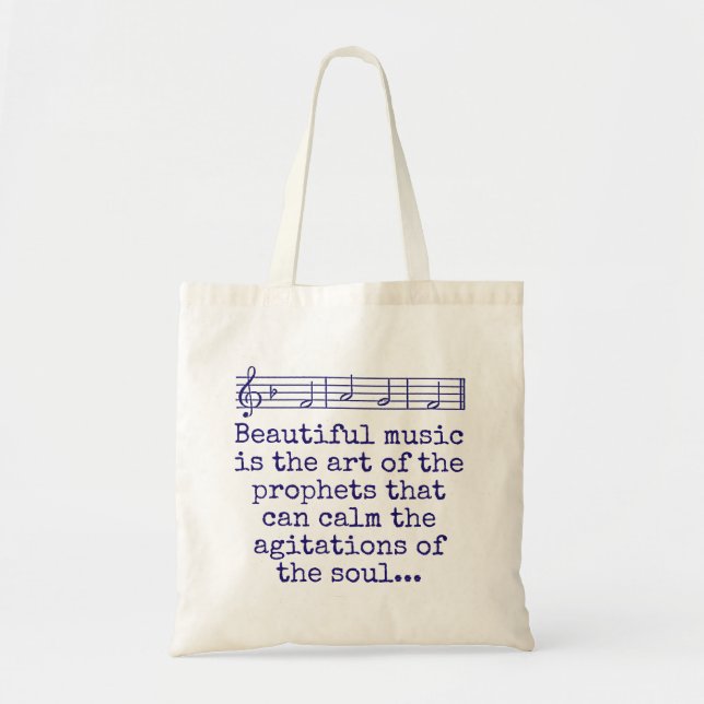 Tote Bag Belle Musique Est L'Art - Citation De Musique (Devant)
