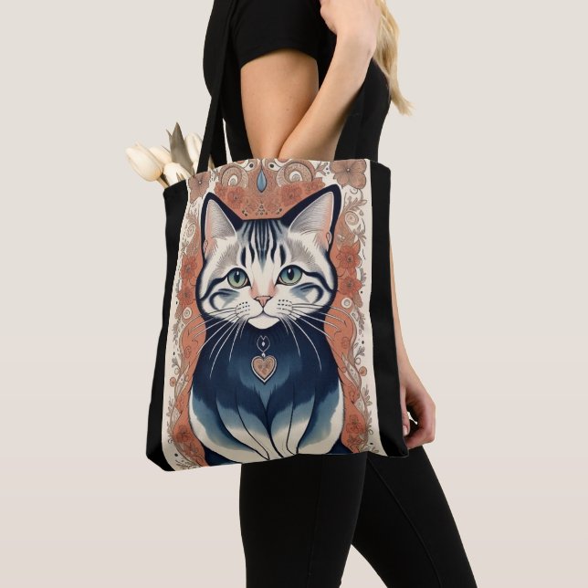 Tote Bag Belle oeuvre de chats (De près)