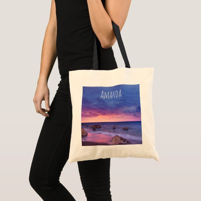 Tote Bag Belle photo côtière du coucher de soleil (Devant (produit))