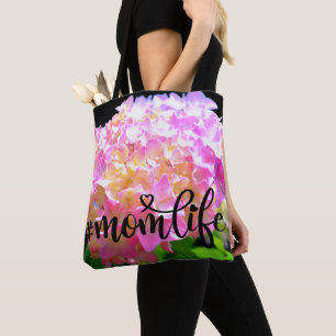Tote Bag Belle Pink violet orange hydrangée momlife