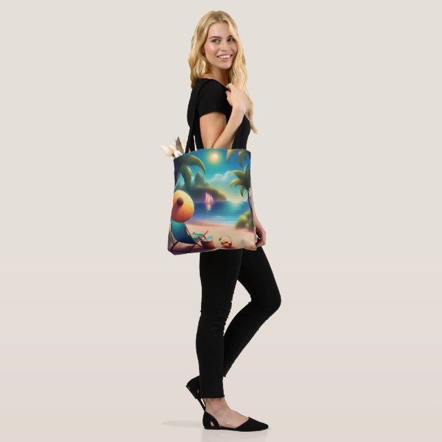 Tote Bag belle plage (Sur le modèle)