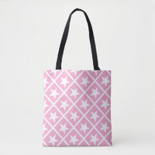 Tote Bag Belle Rose Blancs Étoiles Design élégant Moderne P