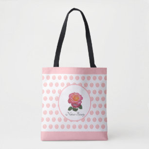 Tote Bag Belle Rose Rose Et Points