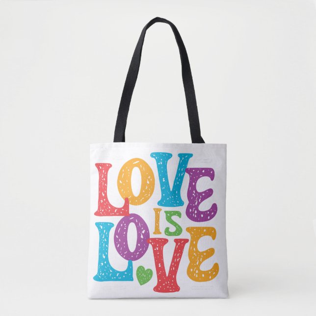 Tote Bag Belle Simple Minimal Amour Est Fierté D'Amour (Devant)