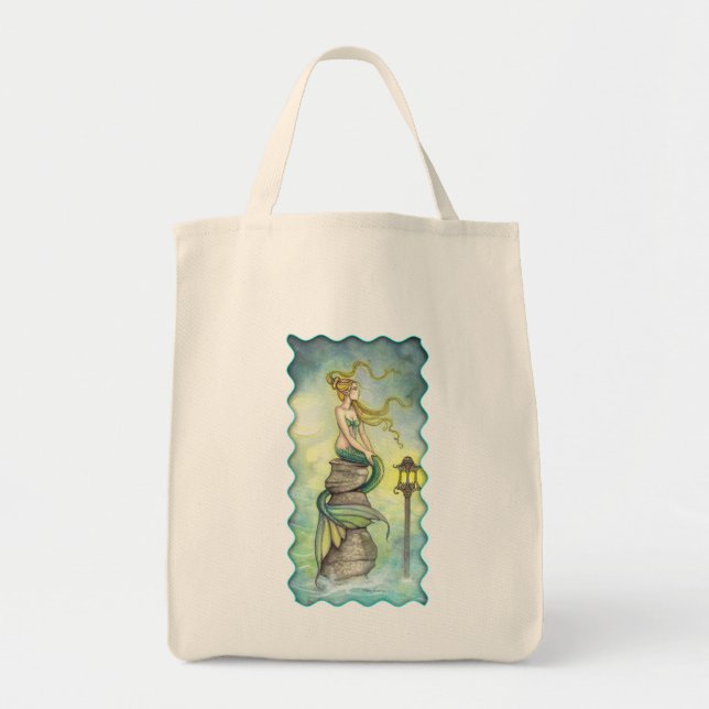 Tote Bag Belle Sirène avec Lune et Lanterne (Devant)