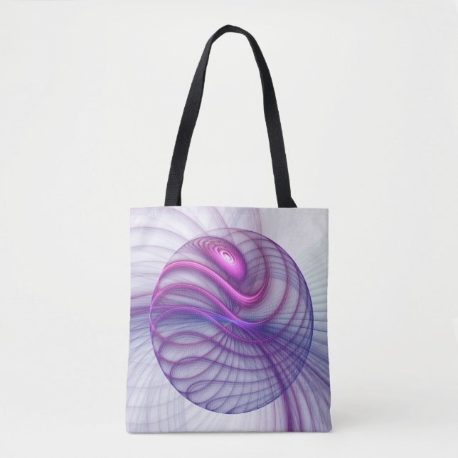 Tote Bag Belle Swing Moderne Art Fractal Abstrait Rose (Devant)