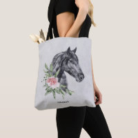 Belle tête de cheval Portrait d'aquarelle sur gris