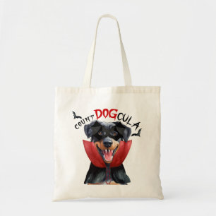 Tote Bag Belle Vampire Chien Tricot ou Traiter Halloween