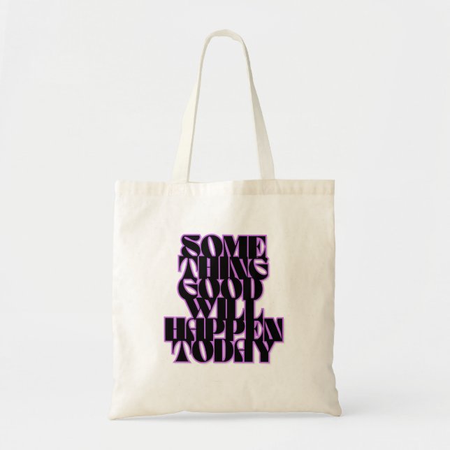 Tote Bag Belles Choses, Inspirant, Manifestation, Vert (Devant)