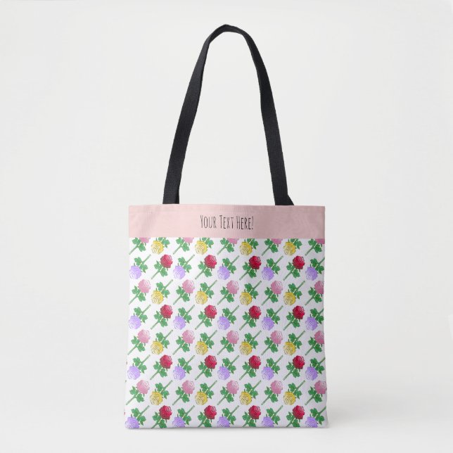 Tote Bag Belles et Colorées Roses (Devant)