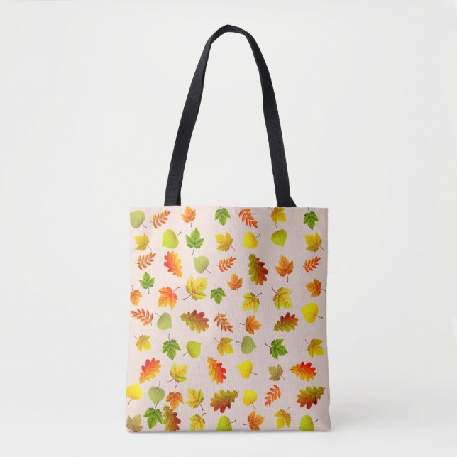 Tote Bag Belles feuilles d'automne sur le beige (Devant)