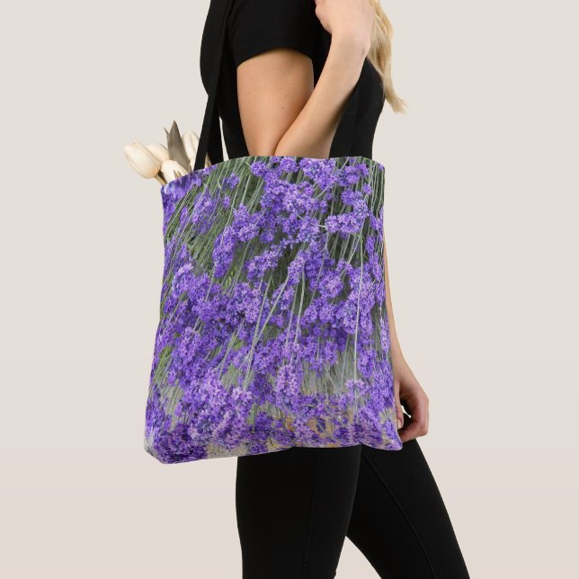 Tote Bag Belles Fleurs de Lavande Florales (De près)