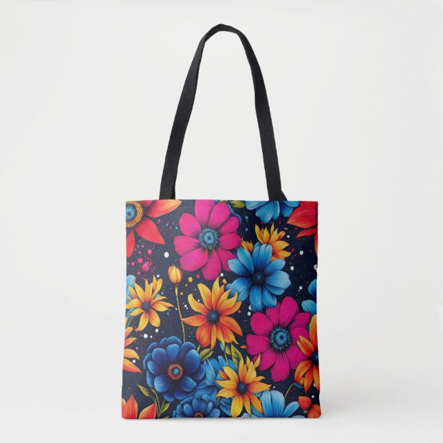 Tote Bag Belles fleurs et Roses sucrés (Devant)
