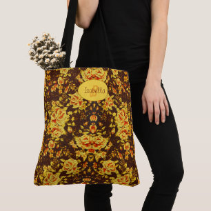 Tote Bag Belles fleurs vintages Monogramme