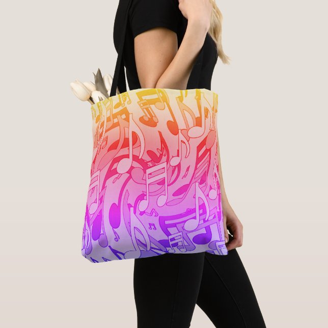 Tote Bag Belles Musiques Couleurs Heureuses Notes Musicales (De près)