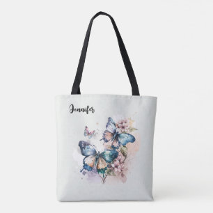 Tote Bag Belles papillons et fleurs