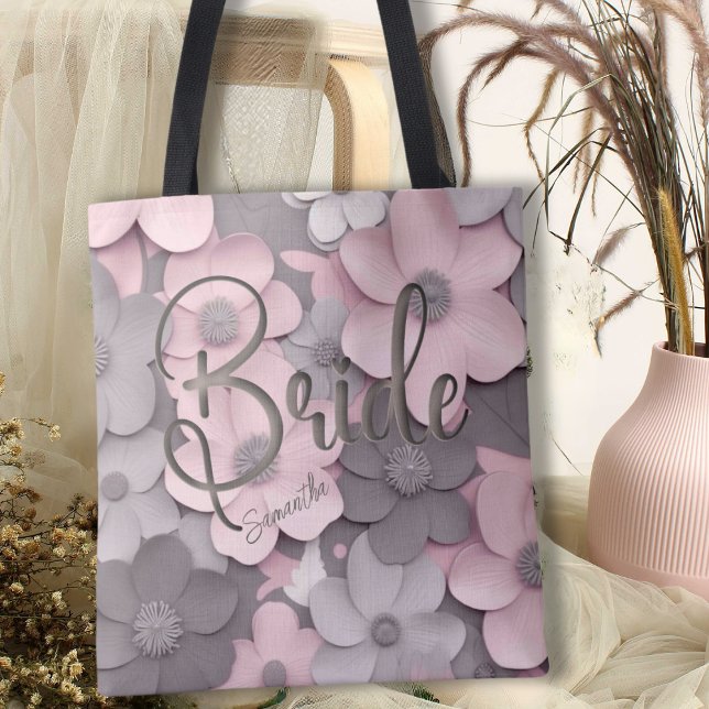 Tote Bag Belles pépites 3D rose-gris (Créateur téléchargé)