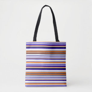 Tote Bag Belles rayures bleues orange