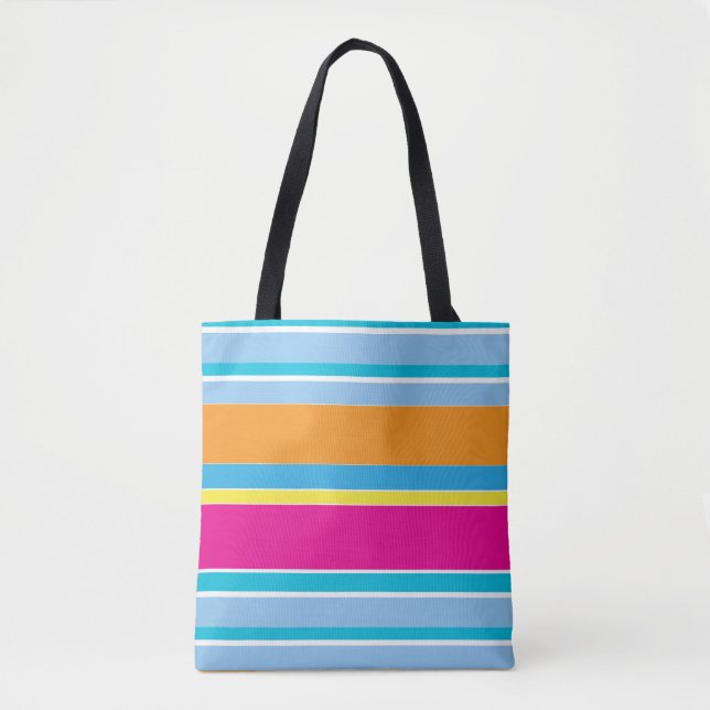 Tote Bag Belles rayures colorées magiques (Devant)