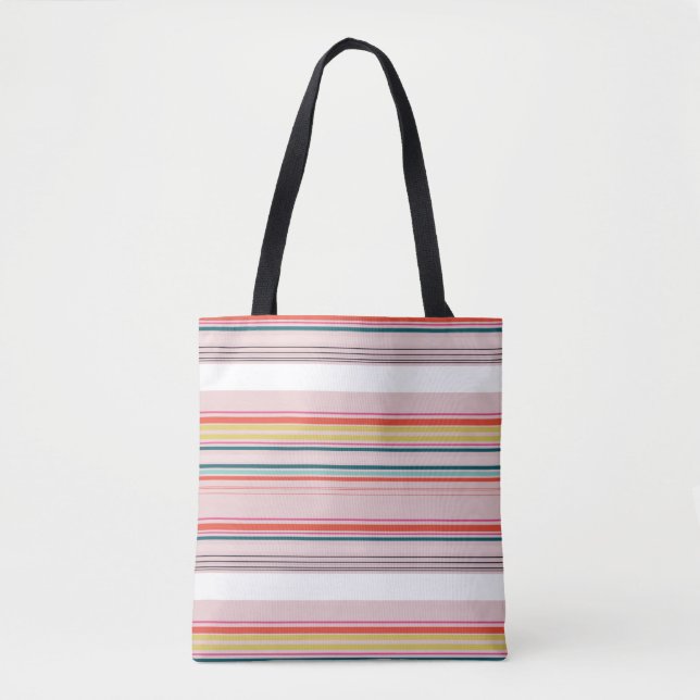 Tote Bag Belles rayures colorées modernes (Devant)