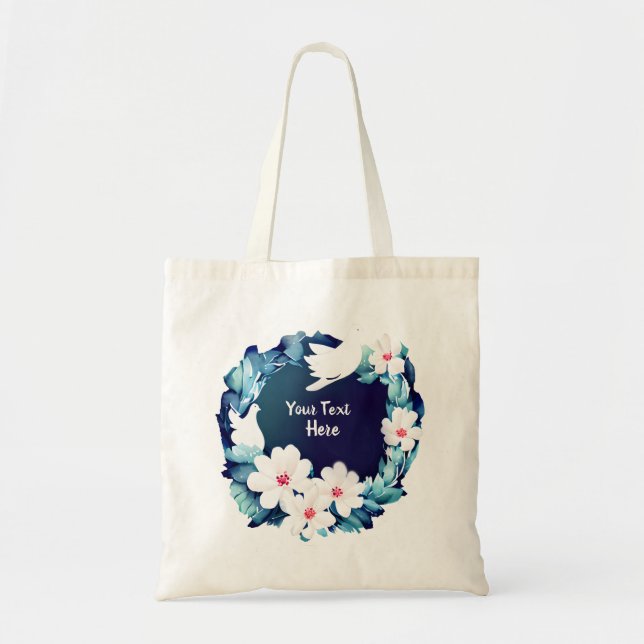 Tote Bag Belles tourterelles blanches (Devant)