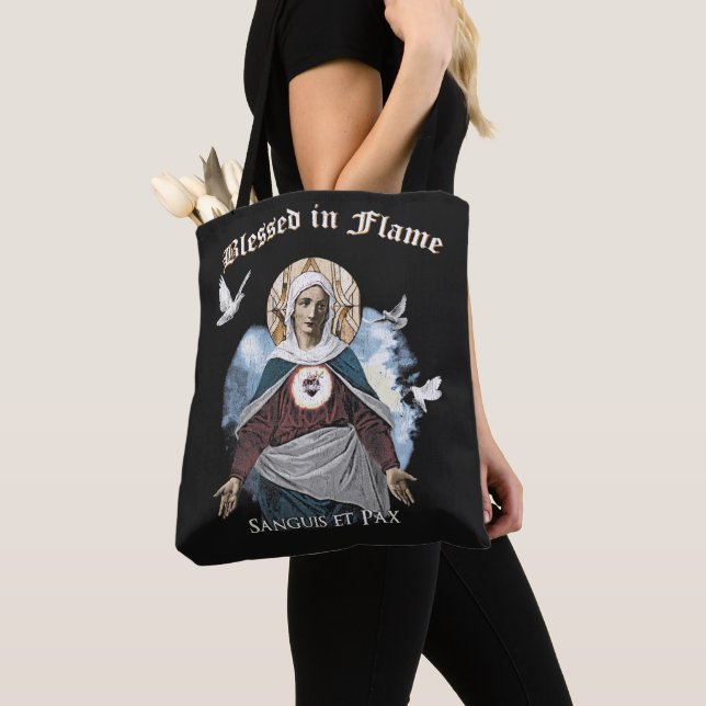 Tote Bag Béni dans la flamme - Design gothique (De près)