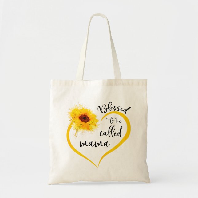 Tote Bag Béni d'être appelé maman Cadeaux de tournesol (Devant)