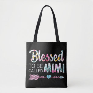Tote Bag Béni d'être appelé Mimi Colorful pour grand-mère