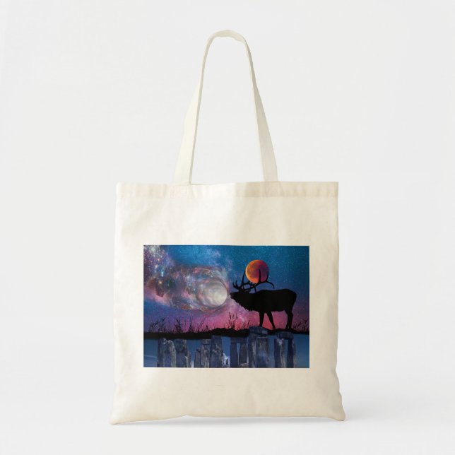 Tote Bag Berceau de la lune d'automne dans Antlers Canvas F (Devant)