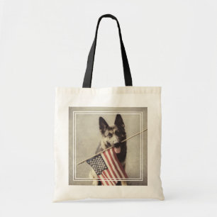 Tote Bag Berger allemand avec drapeau américain