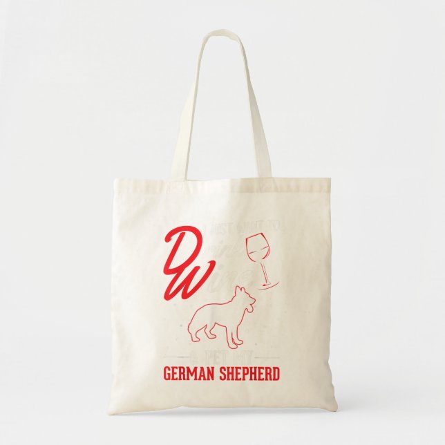 Tote Bag Berger Allemand Et Vin (Devant)