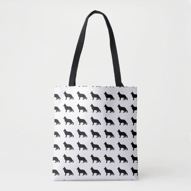 Tote Bag berger allemand silo noir (Devant)