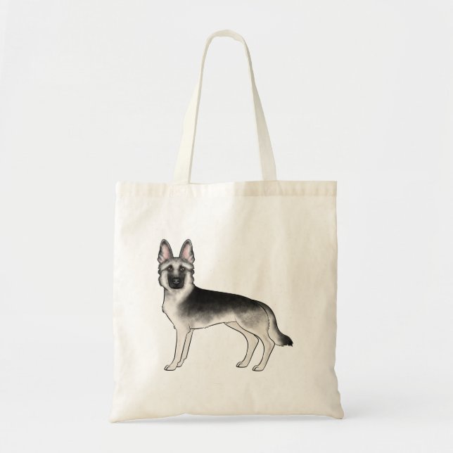 Tote Bag Berger Allemand Silver Sable Mignon Chien GSD Dess (Devant)