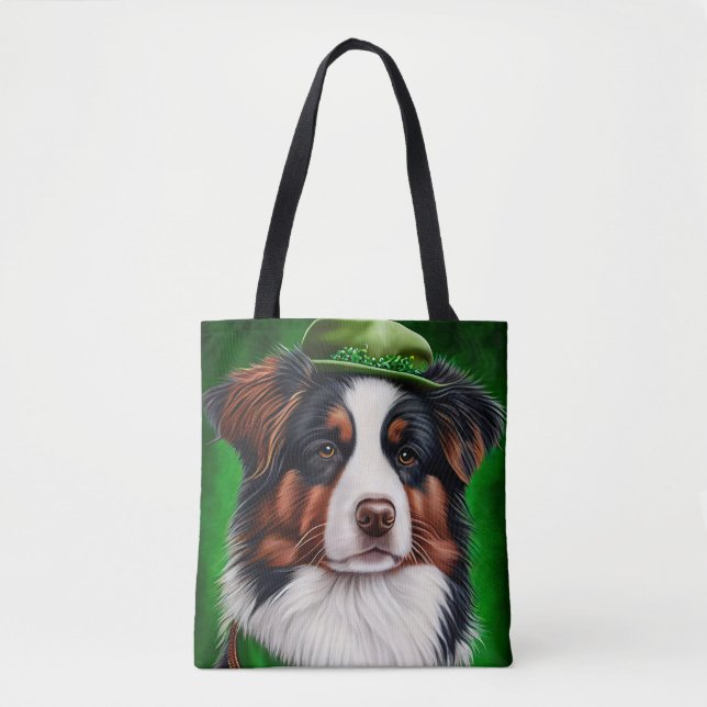 Tote Bag Berger Australien en tenue de la Saint-Patrick (Devant)
