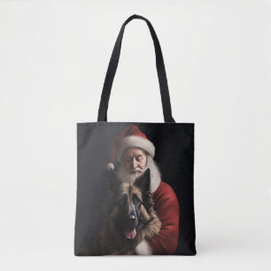 Tote Bag Berger belge Père Noël Noël festif