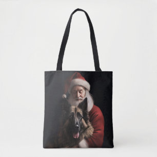 Tote Bag Berger belge Père Noël Noël festif