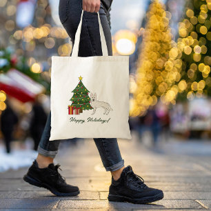 Tote Bag Berger Blanc Suisse GSD Chien Sapin de Noël Vert