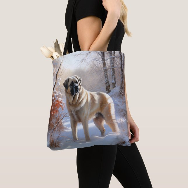 Tote Bag Berger d'Anatolie Qu'il neige Noël (De près)