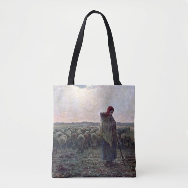 Tote Bag Bergère avec son troupeau, Jean-François Millet (Devant)