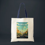 Tote Bag Berlin Allemagne Travel Art Vintage<br><div class="desc">Berlin design de voyage vectoriel rétro. La ville est réputée pour sa scène artistique et ses sites d'intérêt modernes comme la Philharmonie de Berliner,  aux toits dorés.</div>