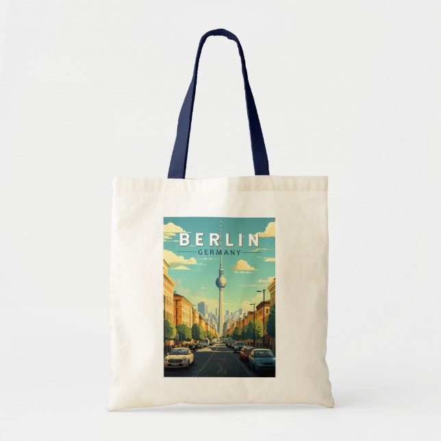Tote Bag Berlin Allemagne Travel Art Vintage (Devant)