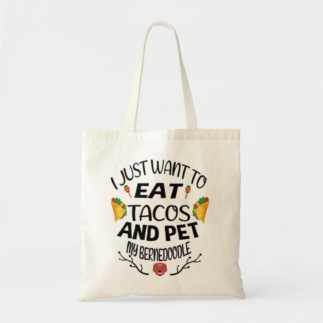 Tote Bag Bernedoodle Taco Lover Cinco De Mayo 2021 (Devant)