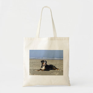 Tote Bag bernese-montagne-chien-layin sur beach.png